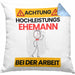 Ehemann Kissen mit Füllung 40x40 Geschenk Lustiger Spruch Geschenkidee für Ehemann Achtung Hochleistungs Ehemann Bei Der Arbeit (Grau) Blau Trendation