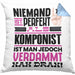Komponist Geschenk Kissen mit Füllung 40x40 Lustige Geschenkidee für Komponist Geburtstag Niemand Ist Perfekt Aber Als Komponist Ist Man Nah Dran (Grau) Blau Trendation