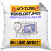 Briefmarkensammler Kissen mit Füllung 40x40 Geschenk Lustiger Spruch Geschenkidee für Briefmarkensammler Achtung Hochleistungs Briefmarkensammler Bei Der Arbeit (Grau) Grau Trendation