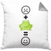 Frosch Kissen mit Füllung 40x40 Geschenk für Frosch-Liebhaber Lustige Geschenkidee :( + Frosch = :) Geburtstag (Grau) Grau Trendation