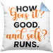 Lustige Kissen mit Füllung 40x40 Denglisch-Spruch "How goes it? Good!" (Grau) Blau Trendation