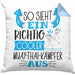 So Sieht Ein Richtig Cooler Muay-Thai-Kämpfer Aus Geschenk Kissen mit Füllung 40x40 Lustiger Spruch Geschenkidee (Grau) Blau Trendation