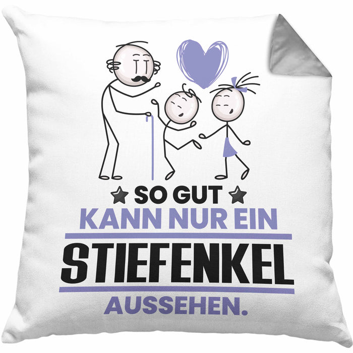 Stiefenkel Geschenk Kissen mit Füllung 40x40 So Gut Kann Nur Ein Stiefenkel Aussehen Geschenkidee (Grau) Grau Trendation