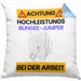 Bungee-Jumper Kissen mit Füllung 40x40 Geschenk Lustiger Spruch Geschenkidee für Bungee-Jumper Achtung Hochleistungs Bungee-Jumper Bei Der Arbeit (Grau) Blau Trendation