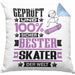 Skater Geschenk Lustiger Spruch für Skater Geschenkidee Bester Skater Der WeltKissen mit Füllung 40x40 (Grau) Blau Trendation