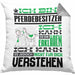 Pferdebesitzer Geschenk Kaffee-Kissen mit Füllung 40x40 Geschenkidee für Pferdebesitzer Ich Bin Pferdebesitzer Ich Kann Es Dir Erklären Jedoch Nicht Für Dich Verstehen Spruch Lustig (Grau) Grau Trendation