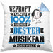 Musikfan Geschenk Lustiger Spruch für Musikfan Geschenkidee Bester Musikfan Der WeltKissen mit Füllung 40x40 (Grau) Blau Trendation