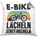 Elektrofahrrad E-Bike Kissen mit Füllung 40x40 mit Spruch Geschenk Ebike Lustige Geschenke Rentner (Grau) Grau Trendation