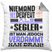 Segler Geschenk Kissen mit Füllung 40x40 Lustige Geschenkidee für Segler Geburtstag Niemand Ist Perfekt Aber Als Segler Ist Man Nah Dran (Grau) Grau Trendation