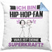 Hip-Hop-Fan Kissen mit Füllung 40x40 Geschenk für Hip-Hop-Fan Geburtstag Lustiger Spruch Was Ist Deine Superkraft (Grau) Blau Trendation
