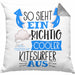 So Sieht Ein Richtig Cooler Kitesurfer Aus Geschenk Kissen mit Füllung 40x40 Lustiger Spruch Geschenkidee (Grau) Grau Trendation
