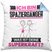 Spaziergänger Kissen mit Füllung 40x40 Geschenk für Spaziergänger Geburtstag Lustiger Spruch Was Ist Deine Superkraft (Grau) Blau Trendation