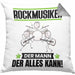 Rockmusiker Kissen mit Füllung 40x40 Geschenk für Rockmusiker Der Mann Der Alles Kann Geschenkidee zum Geburtstag (Grau) Grau Trendation