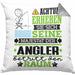 Angler Geschenk Kissen mit Füllung 40x40 Lustiger Spruch Erheben Sie Sich Der Angler Betritt den Raum (Grau) Grau Trendation