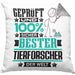 Tierforscher Geschenk Lustiger Spruch für Tierforscher Geschenkidee Bester Tierforscher Der WeltKissen mit Füllung 40x40 (Grau) Grau Trendation