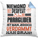 Paraglider Geschenk Kissen mit Füllung 40x40 Lustige Geschenkidee für Paraglider Geburtstag Niemand Ist Perfekt Aber Als Paraglider Ist Man Nah Dran (Grau) Blau Trendation