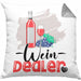 Wein Dealer Kissen mit Füllung 40x40 Geschenk für Weinverkäufer Geburtstag Spruch Geschenkidee Bester Weinverkäufer Weinhändler (Grau) Grau Trendation