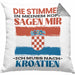 Kroatien Kissen mit Füllung 40x40 Urlaub Heimat Geschenk Spruch Kroatie Geschenkidee (Grau) Grau Trendation