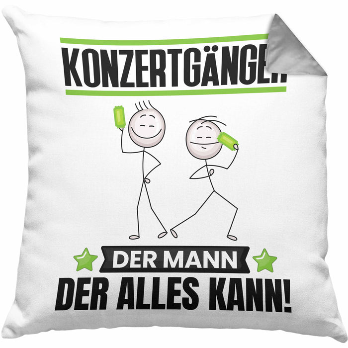 Konzertgänger Kissen mit Füllung 40x40 Geschenk für Konzertgänger Der Mann Der Alles Kann Geschenkidee zum Geburtstag (Grau) Grau Trendation