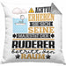 Ruderer Geschenk Kissen mit Füllung 40x40 Lustiger Spruch Erheben Sie Sich Der Ruderer Betritt den Raum (Grau) Grau Trendation