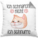 Katzen Mama Kissen mit Füllung 40x40 Geschenk Ich Schnarche Nicht Ich Schnurre Lustige Geschenkidee Katzen Fans Besitzer (Grau) Grau Trendation