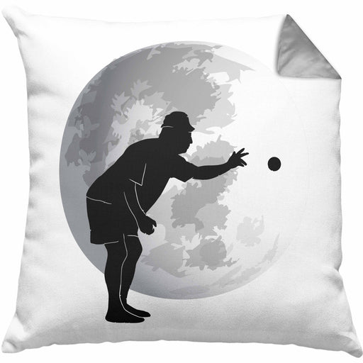 Boule Kissen mit Füllung 40x40 Geschenk Boule-Spieler Geschenkidee Grafik Mond Boule (Grau) Grau Trendation