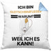 Gleitschirmflieger Geschenk Kissen mit Füllung 40x40 Lustiger Spruch Ich Bin Gleitschirmflieger Warum Weil Ich Es Kann Geschenkidee Bester Gleitschirmflieger Geburtstag (Grau) Blau Trendation