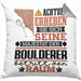 Boulderer Geschenk Kissen mit Füllung 40x40 Lustiger Spruch Erheben Sie Sich Der Boulderer Betritt den Raum (Grau) Grau Trendation
