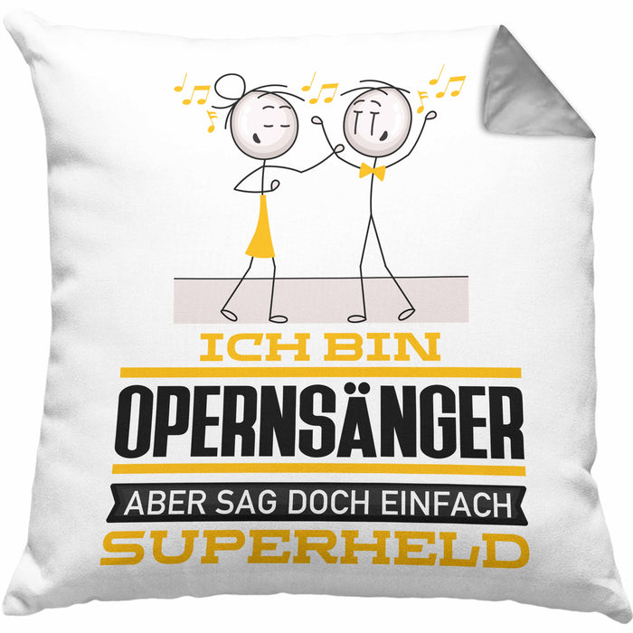 Opernsänger Geschenk Kissen mit Füllung 40x40 Ich Bin Opernsänger Aber Sag Doch Einfach Superheld Lustige Geschenkdiee für Opernsänger (Grau) Grau Trendation
