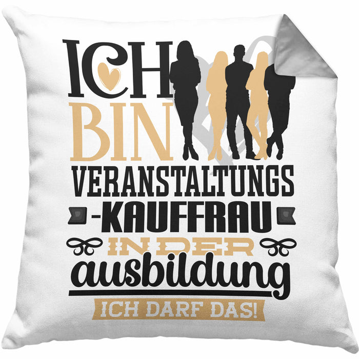 Veranstaltungskauffrau Ausbildung Start Geschenk Kissen mit Füllung 40x40 Ich Bin Veranstaltungskauffrau In Der Ausbildung Ich Darf Das Geschenkidee (Grau) Grau Trendation