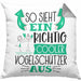 Vogelschützer Kissen mit Füllung 40x40 So Sieht Ein Richtig Cooler Vogelschützer Aus Geschenk Lustiger Spruch Geschenkidee (Grau) Grau Trendation
