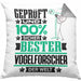 Vogelforscher Geschenk Lustiger Spruch für Vogelforscher Geschenkidee Bester Vogelforscher Der WeltKissen mit Füllung 40x40 (Grau) Grau Trendation