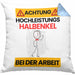 Halbenkel Kissen mit Füllung 40x40 Geschenk Lustiger Spruch Geschenkidee für Halbenkel Achtung Hochleistungs Halbenkel Bei Der Arbeit (Grau) Blau Trendation