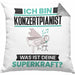 Konzertpianist Kissen mit Füllung 40x40 Geschenk für Konzertpianist Geburtstag Lustiger Spruch Was Ist Deine Superkraft (Grau) Grau Trendation