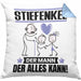Stiefenkel Kissen mit Füllung 40x40 Geschenk für Stiefenkel Der Mann Der Alles Kann Geschenkidee zum Geburtstag (Grau) Blau Trendation