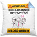 Hip-Hop-Fan Kissen mit Füllung 40x40 Geschenk Lustiger Spruch Geschenkidee für Hip-Hop-Fan Achtung Hochleistungs Hip-Hop-Fan Bei Der Arbeit (Grau) Blau Trendation