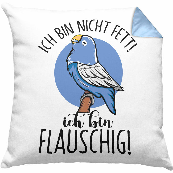 Lustige Papagei-Kissen mit Füllung 40x40 Geschenk für Papagei-Besitzer (Grau) Blau Trendation