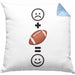 American Football Kissen mit Füllung 40x40 Geschenk für Footballspieler Lustige Geschenkidee :( + Football = :) Geburtstag (Grau) Blau Trendation