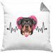 Rottweiler Besitzer Kissen mit Füllung 40x40 Geschenk Lustiger Spruch Geschenkidee Herzschlag Rottweiler (Grau) Grau Trendation
