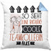 Teamkollegin Geschenk Kissen mit Füllung 40x40 Lustig Geschenkidee für Teamkollegin Geburtstag So Sieht Eine Richtig Coole Teamkollegin Aus Frauen Spruch (Grau) Blau Trendation