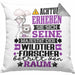 Wildtierforscher Geschenk Kissen mit Füllung 40x40 Lustiger Spruch Erheben Sie Sich Der Wildtierforscher Betritt den Raum (Grau) Grau Trendation