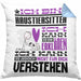 Haustiersitter Geschenk Kaffee-Kissen mit Füllung 40x40 Geschenkidee für Haustiersitter Ich Bin Haustiersitter Ich Kann Es Dir Erklären Jedoch Nicht Für Dich Verstehen Spruch Lustig (Grau) Blau Trendation