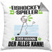 Eishockeyspieler Kissen mit Füllung 40x40 Geschenk für Eishockeyspieler Der Mann Der Alles Kann Geschenkidee zum Geburtstag (Grau) Grau Trendation