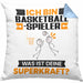 Basketballspieler Kissen mit Füllung 40x40 Geschenk für Basketballspieler Geburtstag Lustiger Spruch Was Ist Deine Superkraft (Grau) Blau Trendation