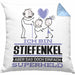 Stiefenkel Geschenk Kissen mit Füllung 40x40 Ich Bin Stiefenkel Aber Sag Doch Einfach Superheld Lustige Geschenkdiee für Stiefenkel (Grau) Blau Trendation