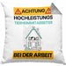Tierheimmitarbeiter Kissen mit Füllung 40x40 Geschenk Lustiger Spruch Geschenkidee für Tierheimmitarbeiter Achtung Hochleistungs Tierheimmitarbeiter Bei Der Arbeit (Grau) Grau Trendation