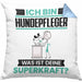 Hundepfleger Kissen mit Füllung 40x40 Geschenk für Hundepfleger Geburtstag Lustiger Spruch Was Ist Deine Superkraft (Grau) Blau Trendation