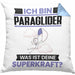 Paraglider Kissen mit Füllung 40x40 Geschenk für Paraglider Geburtstag Lustiger Spruch Was Ist Deine Superkraft (Grau) Blau Trendation