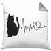 Katze Herzschlag Kissen mit Füllung 40x40 Geschenk für Katzenbesitzerin (Grau) Grau Trendation