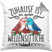 Lustige Kissen mit Füllung 40x40 Wellensittich Besitzer Zuhause Ist Wo Meine Wellensittiche Sind (Grau) Grau Trendation